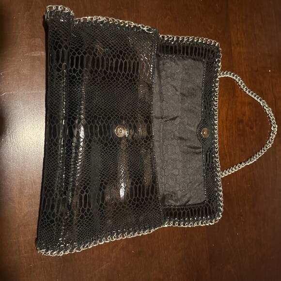 Michael Kors Chelsea Oversized Black Python Embossed Leather